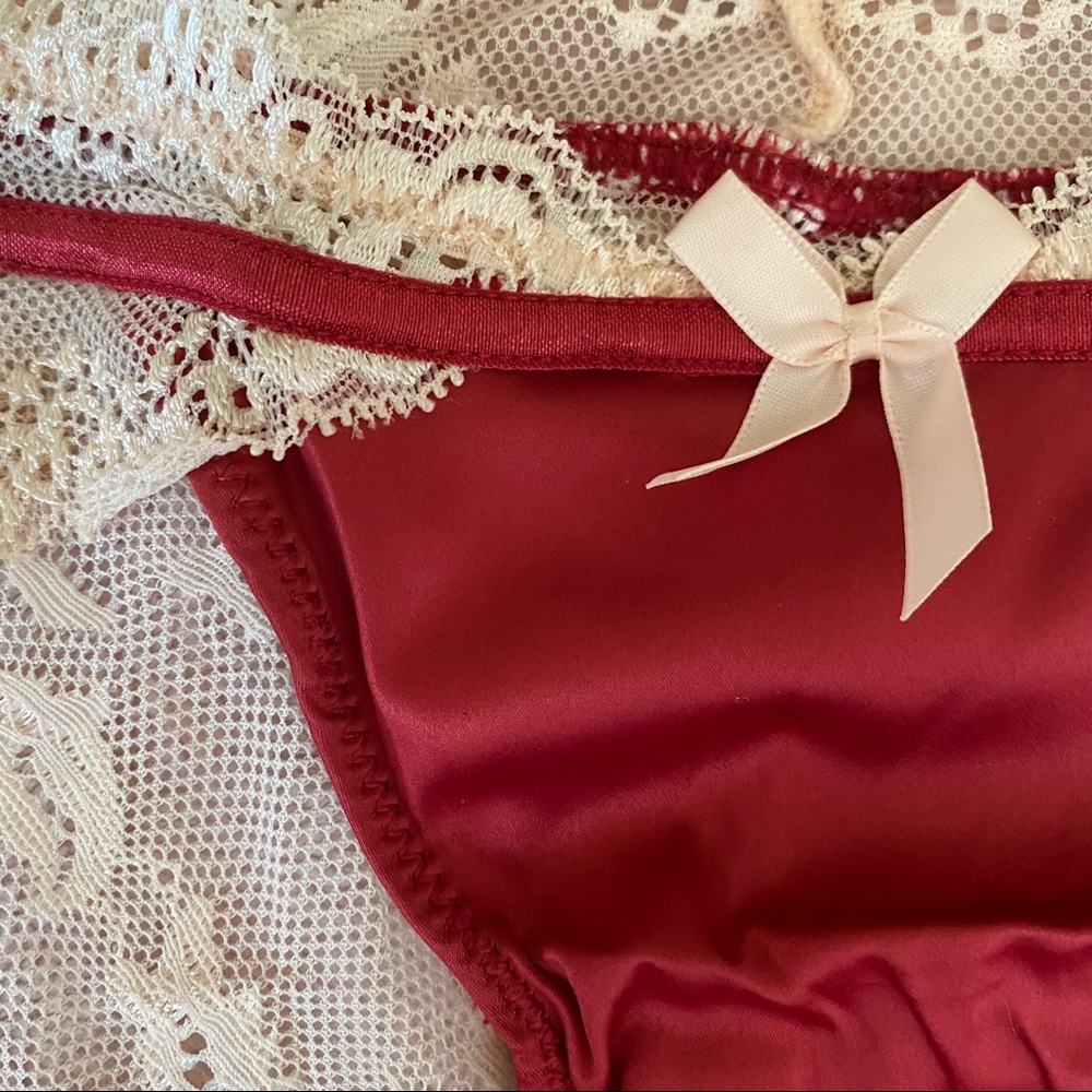Red silky lace panty
